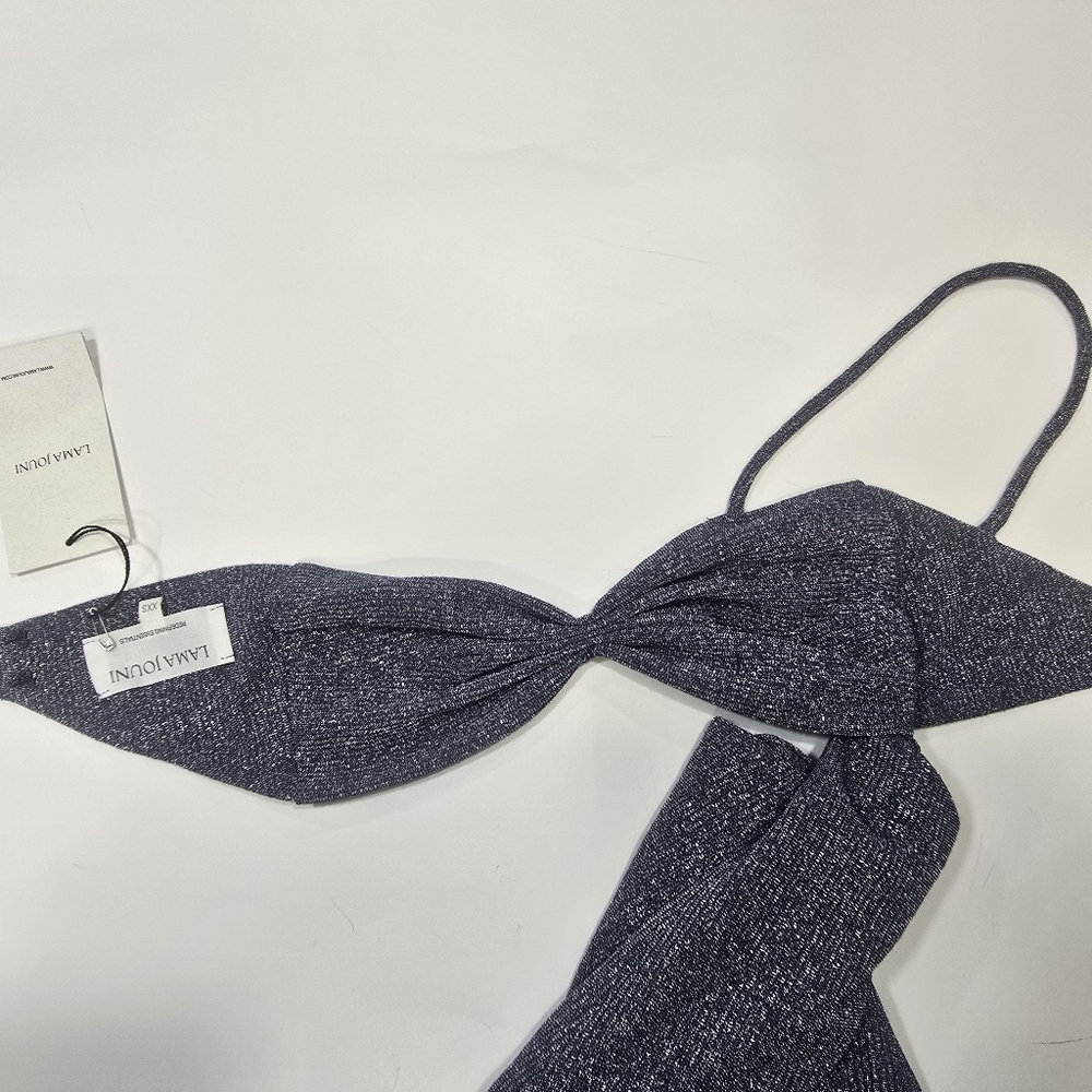 Lama Jouni Bandeaux Maxi Dress in Blue Shimmer - Picture 8 of 11